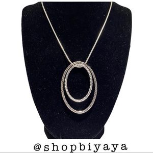 Silver Toned Modern Chunky Lady Gaga Love Necklace